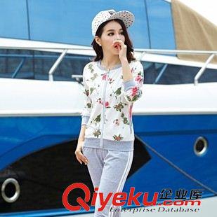 春秋款 阿里代發(fā)秋季新品運(yùn)動套裝女 韓版印花圓領(lǐng)大碼顯瘦兩件套衛(wèi)衣潮原始圖片2
