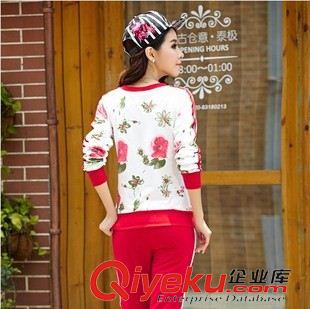 春秋款 阿里代發(fā)秋季新品運(yùn)動套裝女 韓版印花圓領(lǐng)大碼顯瘦兩件套衛(wèi)衣潮原始圖片3