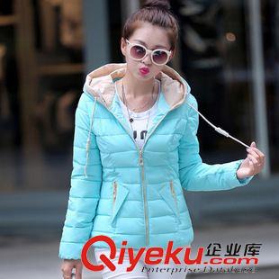 羽絨服 棉服系列 一件代發冬裝新品羽絨服女 韓版撞色連帽百搭修身時尚短棉衣外套原始圖片2