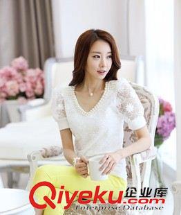 蕾絲衫 #（現(xiàn)貨）新款短袖女裝韓版網(wǎng)紗蕾絲衫寬松上衣小衫潮衣服