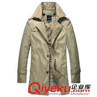 時(shí)尚風(fēng)衣 2015春季男士中長(zhǎng)款風(fēng)衣外套 男式修身風(fēng)衣大貨一件代發(fā)男裝爆款原始圖片3