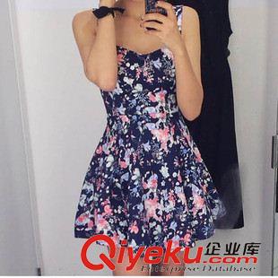 連衣裙 2015夏裝新款韓國(guó)女裝吊帶裙復(fù)古印花背心裙子碎花連衣裙原始圖片3
