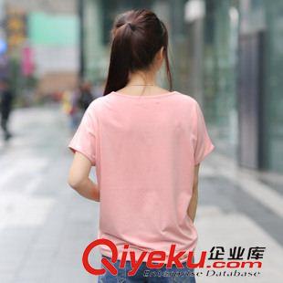 女T 2015夏裝新款韓版卡通印花圓領(lǐng)短袖純棉t恤少女裝原始圖片3