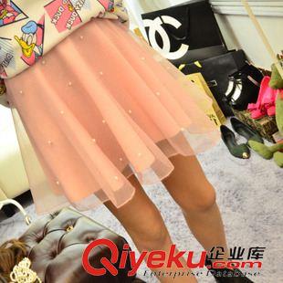 半身裙 2015春夏裝半身裙女韓版百褶裙釘珠紗裙蓬蓬裙高腰短裙公主裙原始圖片3