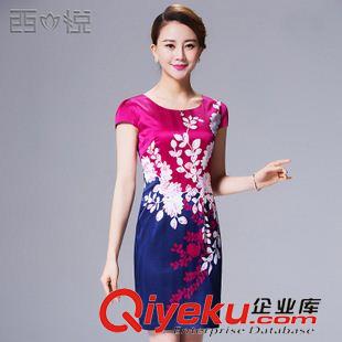 大碼媽媽女裝 2015實(shí)拍中老年夏裝短袖雪紡衫媽媽裝寬松大碼時(shí)尚手繪T恤上衣