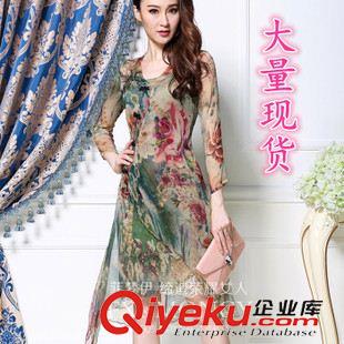 大碼媽媽女裝 2015 新款大碼女裝韓版復(fù)古文藝棉麻連衣裙夏長(zhǎng)裙兩件套亞麻裙夏