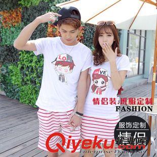 情侶裝 2015新款夏裝韓版情侶裝t恤女裝修身短袖露肩中長(zhǎng)連衣裙學(xué)生班服