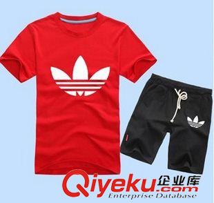 情侶裝 新款情侶裝 夏季運(yùn)動(dòng)休閑短袖T恤沙灘短褲套裝原始圖片3