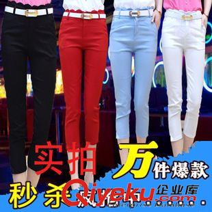 女士休閑褲 2015新款花褲子女春裝韓國碎花打底褲印花女褲修身顯瘦小腳鉛筆褲