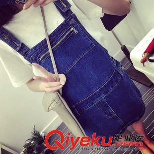 女士短褲 1212#春夏新款 自留 超顯瘦牛仔背帶短裙半身裙 女原始圖片2
