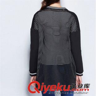 爆款專區(qū) 棒球服女歐洲站2015秋女裝新款寬松衛(wèi)衣 時(shí)尚中長款外套原宿牌潮