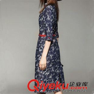 8月份3期 2015秋季新品gd女裝 時(shí)尚氣質(zhì)歐美品牌牛仔連衣裙女批發(fā) 配腰帶原始圖片3