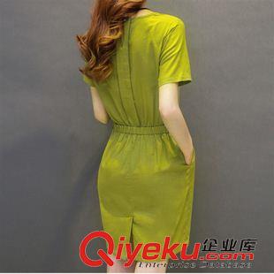 7月份2期新款 棉麻連衣裙女2015夏女裝新款韓版潮中長(zhǎng)款修身顯瘦裙子女一件代發(fā)原始圖片3