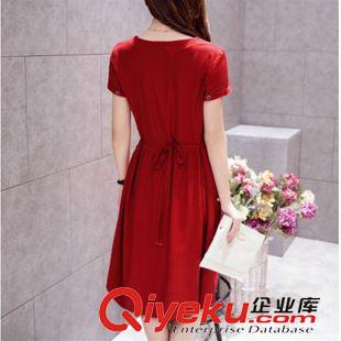 6月份1期新款 2015夏季新款亞麻女裝裙子單排扣褶皺大擺棉麻連衣裙小清新裙子女原始圖片3
