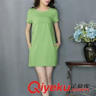 6月份1期新款 2015夏季新款亞麻女裝裙子單排扣褶皺大擺棉麻連衣裙小清新裙子女
