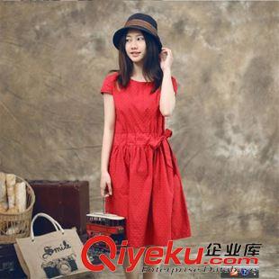 短袖棉麻大碼女裝 2015夏裝大碼女裝連衣裙寬松圓領(lǐng)中長(zhǎng)款復(fù)古棉麻印花連衣裙女