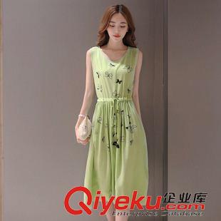 短袖棉麻大碼女裝 2015夏季棉麻連衣裙女短袖 韓版寬松文藝中長(zhǎng)款氣質(zhì)打底裙子女