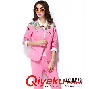 長(zhǎng)袖衛(wèi)衣系列 2015秋裝新款女裝小西服衛(wèi)衣三件套時(shí)尚印花修身運(yùn)動(dòng)休閑套裝女原始圖片2