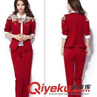 長(zhǎng)袖衛(wèi)衣系列 2015秋裝新款女裝小西服衛(wèi)衣三件套時(shí)尚印花修身運(yùn)動(dòng)休閑套裝女原始圖片3