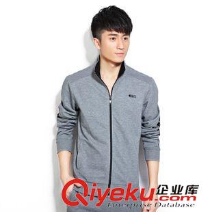 *拉鏈套裝 2015春裝新品男士純色純棉中青年時(shí)尚韓版簡(jiǎn)約休閑運(yùn)動(dòng)套裝大氣裝原始圖片3