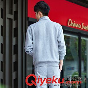 *拉鏈套裝 衛衣套裝男春秋裝韓版修身潮男士運動時尚休閑裝中老年加肥加大碼原始圖片2