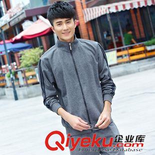 *拉鏈套裝 中老年2015春秋季運動服套裝男開衫長袖長褲大碼中老年休閑晨練服原始圖片3