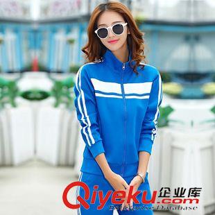 *純色二件套 運動服套裝女秋 大碼女裝運動裝 春秋顯瘦休閑衛衣胖MM運動套批發原始圖片3
