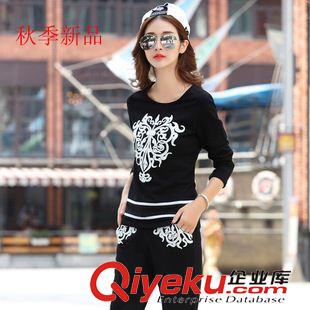 *衛(wèi)衣二件套 運動服女春秋季套裝2015休閑運動裝連帽套頭衛(wèi)衣長袖女秋運動純棉
