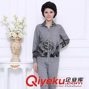 *女二件套 2015秋季品牌時尚修身女士女裝運動套裝純色純棉二件套一件代發(fā)潮