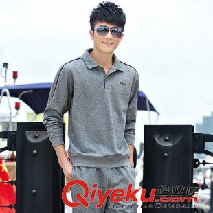 *價格135-140 運動套裝男秋季2015立領(lǐng)運動服套頭長袖衛(wèi)衣運動休閑套裝加大加肥原始圖片2