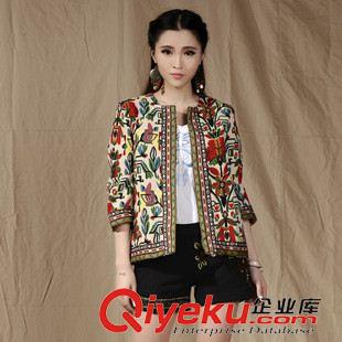 民族風款 2015新款民族風 新款 繡花 五色入  棉T   女