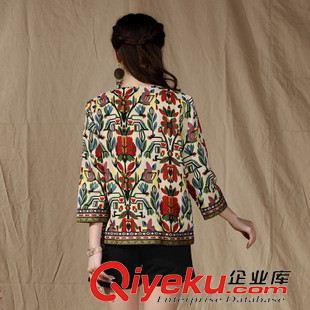 民族風款 2015春秋裝新款外套七分袖刺繡民族風外套修身女夾克外套原始圖片3