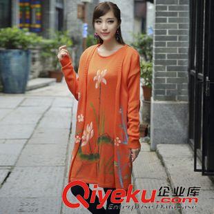 民族風款 2015民族風女裝毛衣 秋冬新款純手工繪畫毛衣針織衫