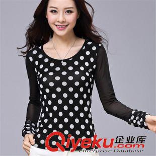 長(zhǎng)袖T恤 2015秋季新款堆堆領(lǐng)大碼女裝網(wǎng)紗打底衫長(zhǎng)袖