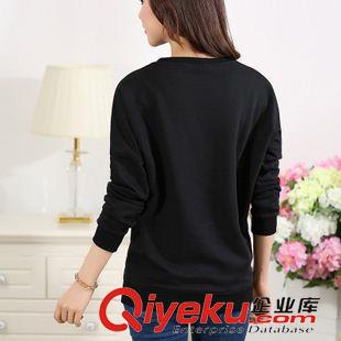長袖T恤 2015秋季新款韓版女裝寬松大碼長袖印花蝙蝠袖套頭衛(wèi)衣原始圖片3