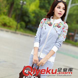 長袖休閑套裝 2015早秋新款印花民族風休閑衛(wèi)衣運動套裝女大碼女裝