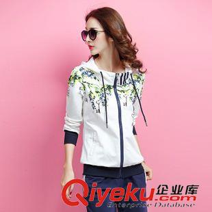 長袖休閑套裝 歐洲站2015時尚運動套裝學(xué)生運動服休閑修身兩件套衛(wèi)衣秋原始圖片3