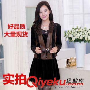 未分類 2014女裝秋冬季韓版修身針織拼接長袖優(yōu)雅氣質毛呢連衣裙