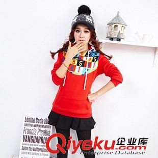 未分類 2014冬連帽衛(wèi)衣大碼女裝韓版數(shù)字卡通拼接套頭衛(wèi)衣女原始圖片2