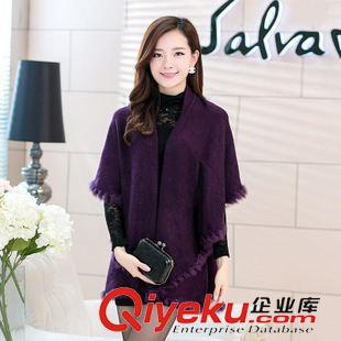 未分類 2014新款秋冬韓版羊毛斗篷外套女士羊絨披肩外套仿狐貍毛原始圖片2