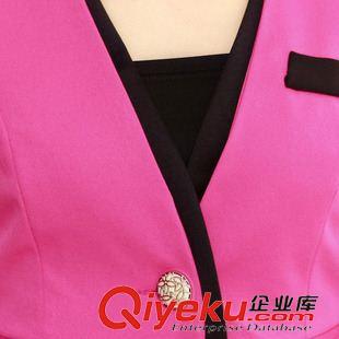 女士西裝 2014秋裝新款女裝韓版修身甜美職業米黃色 小西裝套裝外套 配裹胸