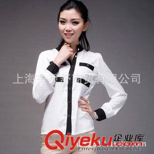 長袖襯衫（女） 職業(yè)裝女裝襯衫女 修身前臺收銀服務員工作服秋冬裝