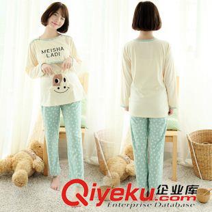 孕婦裝類 加厚款 月子服 可愛韓國哺乳睡衣套裝 純棉外出服原始圖片2