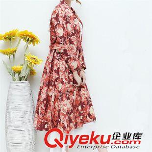 8月上新 2015秋裝新款民族風文藝棉麻大碼印花女裝 風衣寬松外套長款原始圖片3