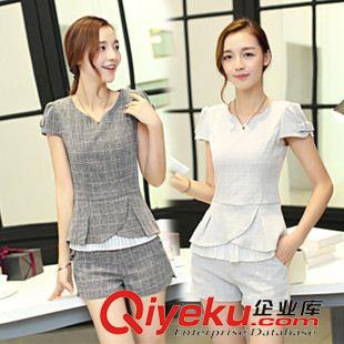 夏季休閑套裝/~~ 2015夏季新款韓版氣質(zhì)時尚棉麻兩件套套裝上衣短褲原始圖片2