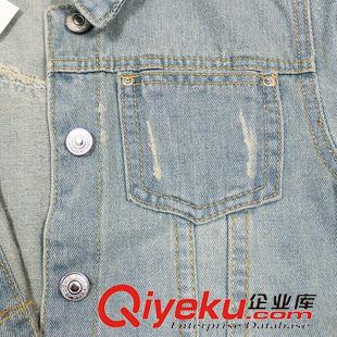 2015秋冬季外套 2015 春裝新款長(zhǎng)袖短款韓版修身牛仔外套 女裝批發(fā)