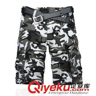 男裝專(zhuān)區(qū) -1#外貿(mào)新款戶外休閑直筒迷彩軍裝五分褲休閑工裝中褲男 大碼原始圖片2
