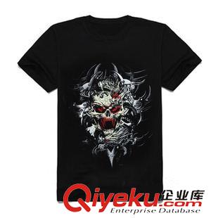 男裝專區(qū) 夏季新款街頭爆款短袖T恤超酷魔鬼骷髏頭個(gè)性印花潮男t恤特價(jià)原始圖片2