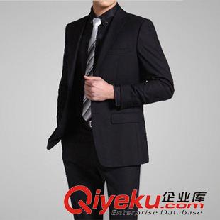 男裝專區(qū) TB兩粒扣西服套裝紳士正裝職業(yè)修身西裝男（領(lǐng)帶隨機(jī)）特價原始圖片3