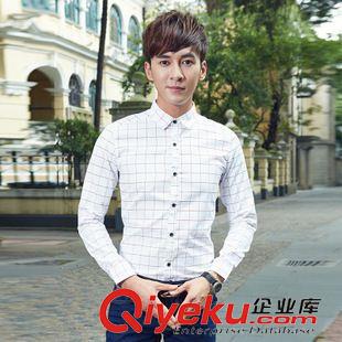 男裝專區 秋季男士時尚韓版碎花襯衫長袖男潮流男裝襯衫修身印花男襯衣